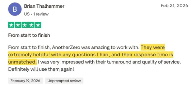 Brian Thalhammer's Trustpilot review
