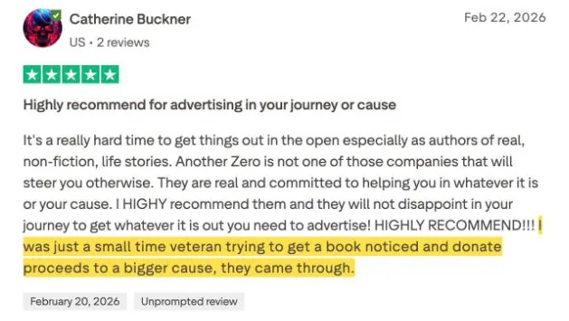 Catherine Buckner's Trustpilot review