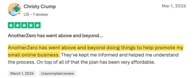 Christy Crump's Trustpilot review
