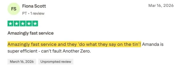 Fiona Scott's Trustpilot review