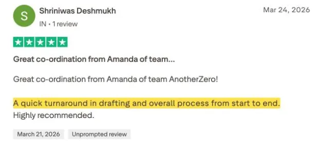 Shriniwas Deshmukh's Trustpilot review