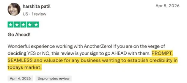 harshita patil's Trustpilot review