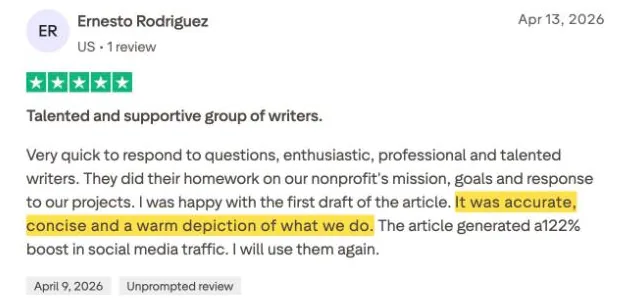 Ernesto Rodriguez's Trustpilot review