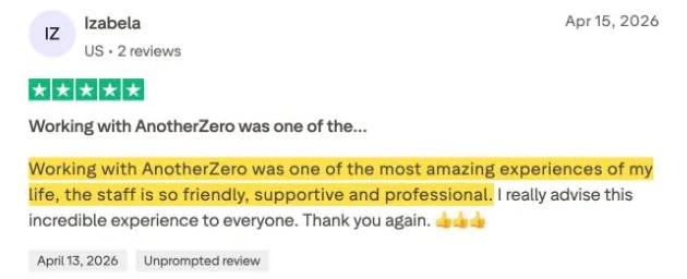 Izabela's Trustpilot review