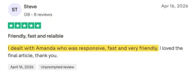 Steve's Trustpilot review