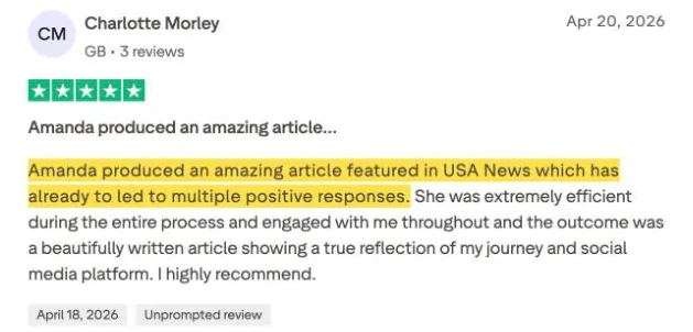 Charlotte Morley's Trustpilot review
