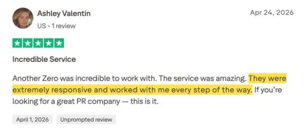 Ashley Valentin's Trustpilot review