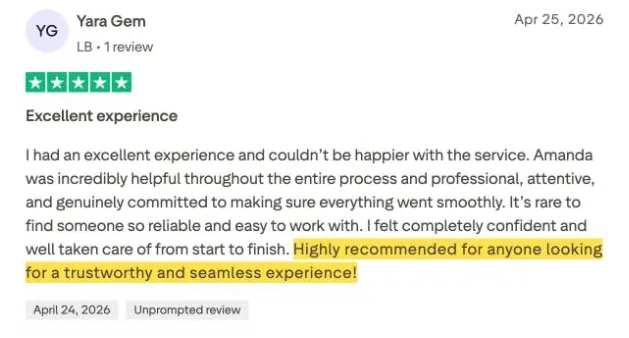 Yara Gem's Trustpilot review