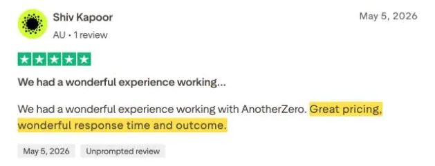 Shiv Kapoor's Trustpilot review