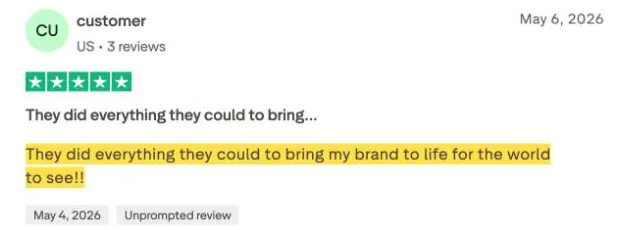 customer's Trustpilot review