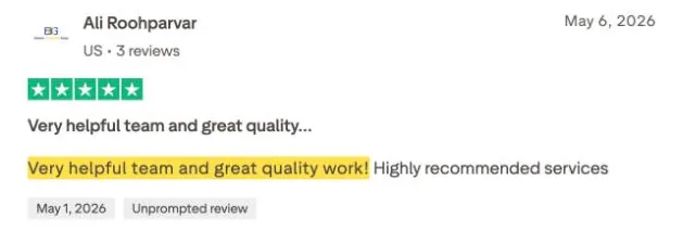 Ali Roohparvar's Trustpilot review