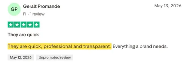 Geralt Promande's Trustpilot review