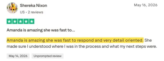 Shereka Nixon's Trustpilot review