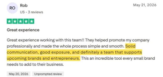 Rob's Trustpilot review