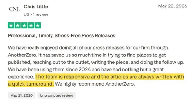Chris Little's Trustpilot review
