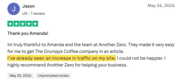 Jason's Trustpilot review