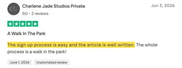 Charlene Jade Studios Private's Trustpilot review