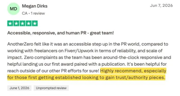 Megan Dirks's Trustpilot review