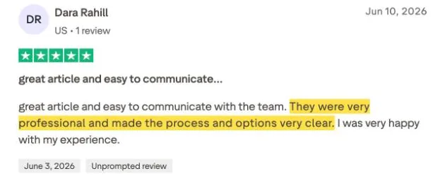 Dara Rahill's Trustpilot review