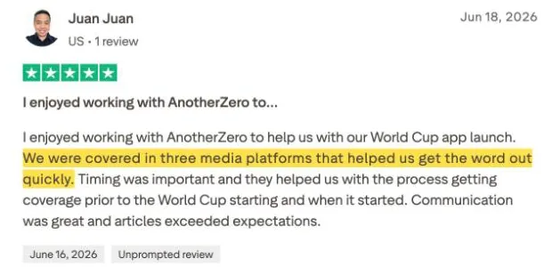 Juan Juan's Trustpilot review