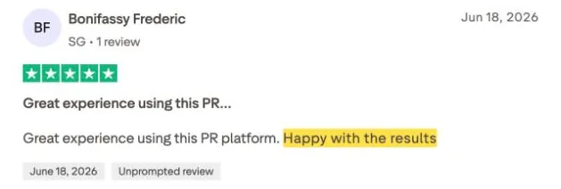 Bonifassy Frederic's Trustpilot review