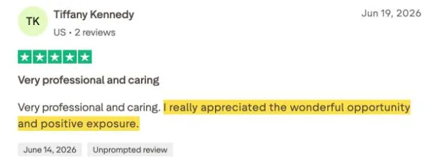 Tiffany Kennedy's Trustpilot review