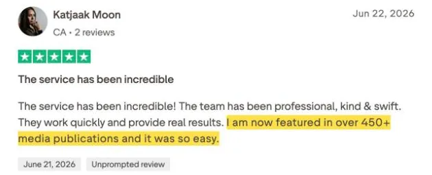 Katjaak Moon's Trustpilot review