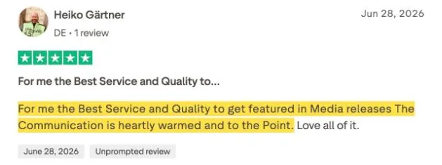 Heiko Gärtner's Trustpilot review