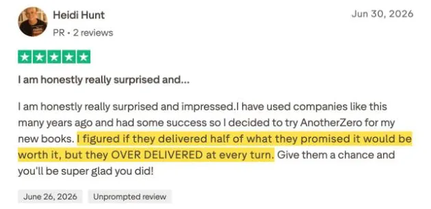Heidi Hunt's Trustpilot review