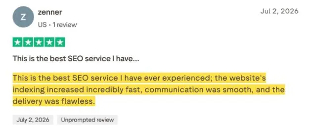 zenner's Trustpilot review