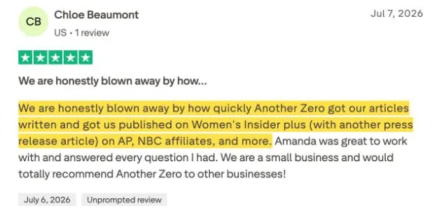Chloe Beaumont's Trustpilot review
