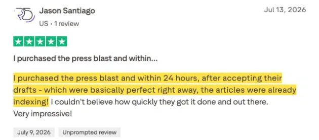 Jason Santiago's Trustpilot review