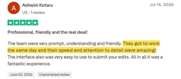 Ashwini Kotaru's Trustpilot review