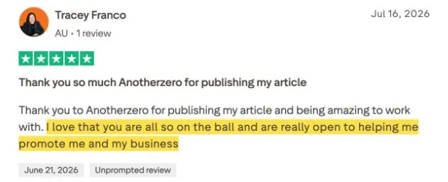 Tracey Franco's Trustpilot review