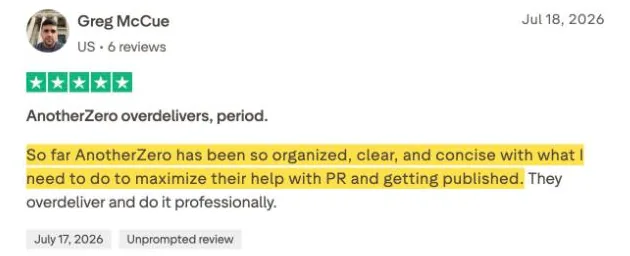 Greg McCue's Trustpilot review