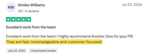Kimiko Williams's Trustpilot review