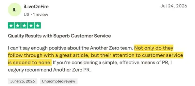iLiveOnFire's Trustpilot review