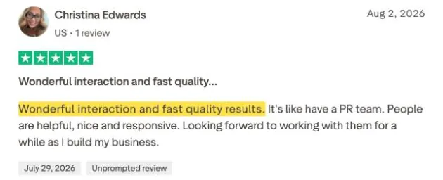 Christina Edwards's Trustpilot review