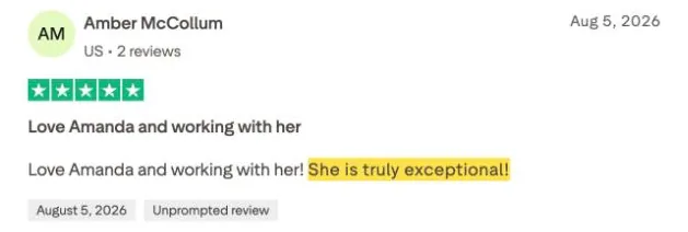 Amber McCollum's Trustpilot review