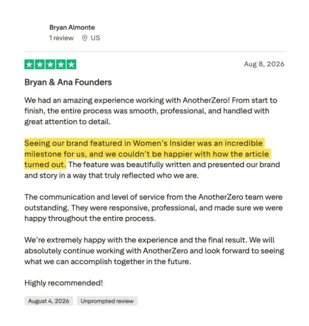 Bryan Almonte's Trustpilot review