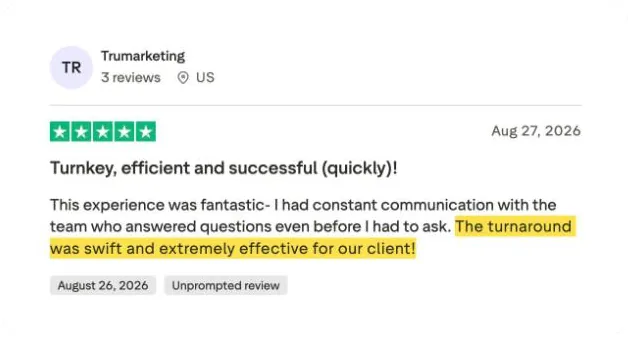 Trumarketing's Trustpilot review