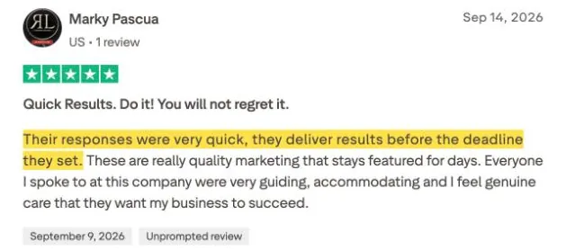 Marky Pascua's Trustpilot review