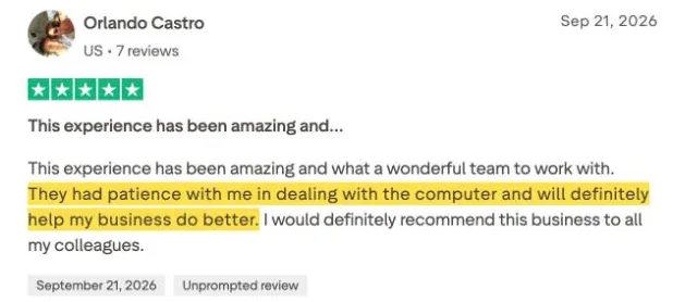 Orlando Castro's Trustpilot review